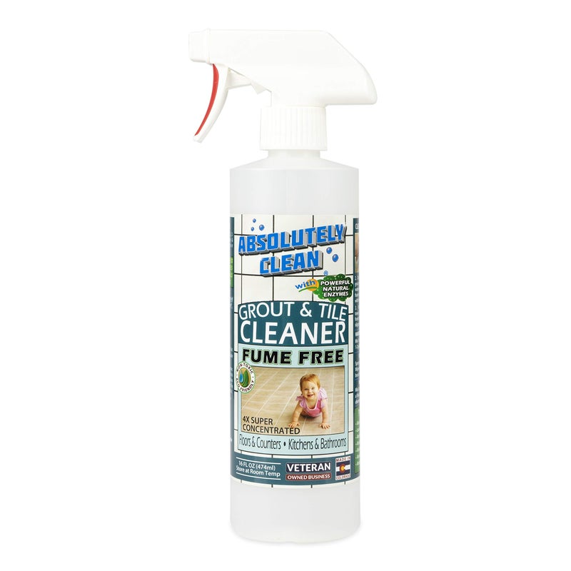 Absolutely Clean FAST GROUT CLEANER! - Professional Strength, Natural Enzyme Formula - Fast Acting, Fume Free - USA Made (16oz Cleans Up To 250 sq ft) - Image 1
